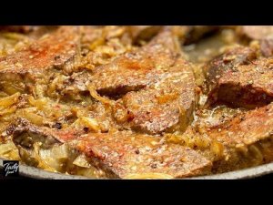 КАК ВКУСНО И ПРАВИЛЬНО ЖАРИТЬ ПЕЧЕНЬ С ЛУКОМ ЗА 5 МИНУТ!