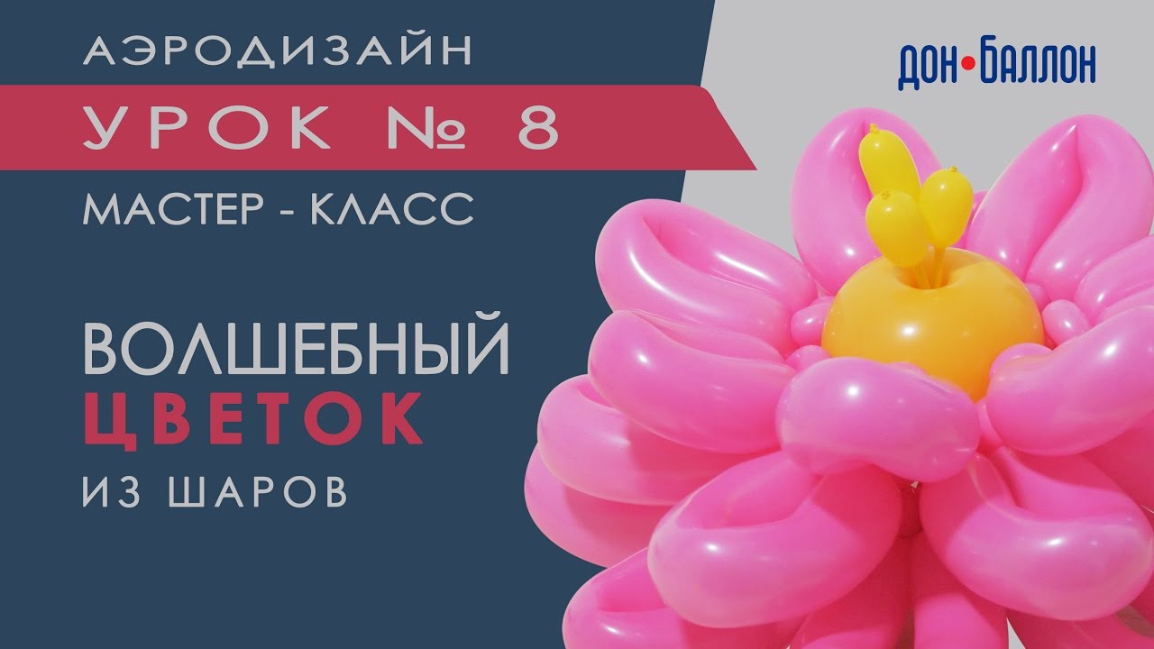Искусство Аэродизайна. Урок № 8. Большой цветок из воздушных шаров