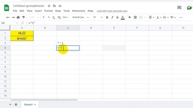 Google Sheets - Superscript and Subscript || Google Sheets tutorial ??