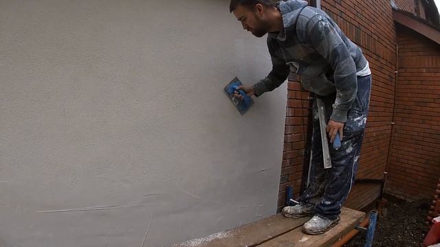 k rend coating and finishing on new built extension how I do it tips refina monocouche render