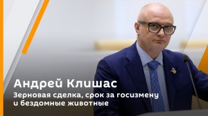 Андрей Клишас. Зерновая сделка, срок за госизмену и бездомные животные