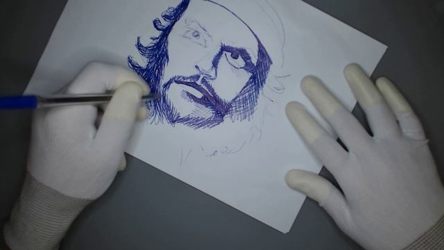 Как нарисовать классический портрет Чегевары обычной шариковой ручкой на листе А4