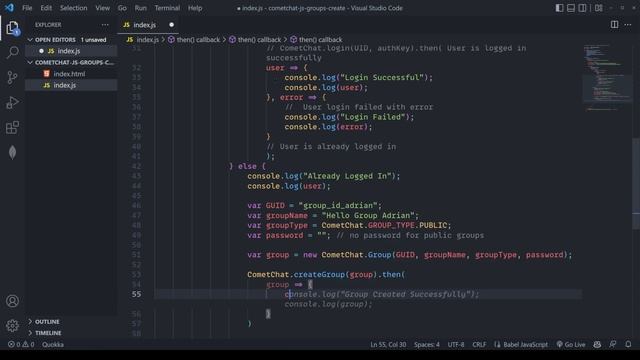 How to Create Groups with CometChat's JavaScript SDK