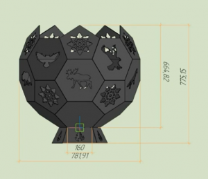 Костровая чаша(сфера) 3d модель