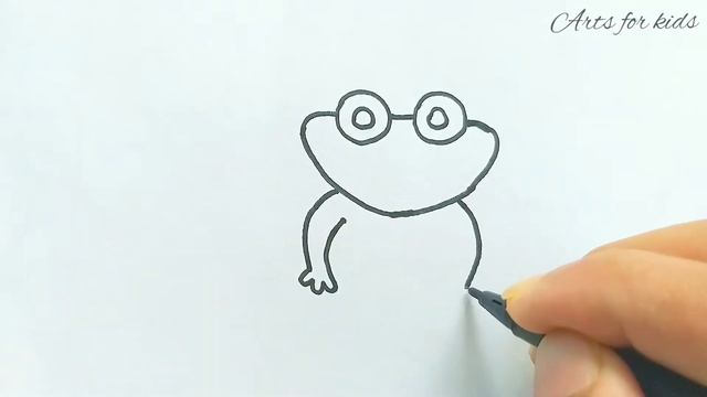 How to draw a frog easy for kids | step by step | Arts for kids смотреть онлайн