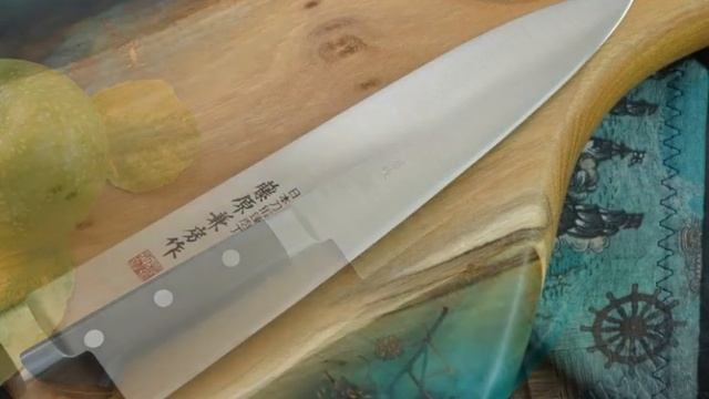 Японский кухонный нож Fujiwara Kanefusa FKM Gyuto 180 мм смотреть онлайн