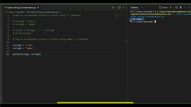 Python String Concatenation | How to use concatenate strings in Python