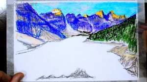 Пейзаж Горы Поэтапный Рисунок Масляной Пастелью Landscape Mountains Oil Pastel Step By Step Drawin