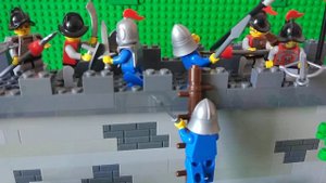 Лего самоделка на тему средневековья"атака на стену"