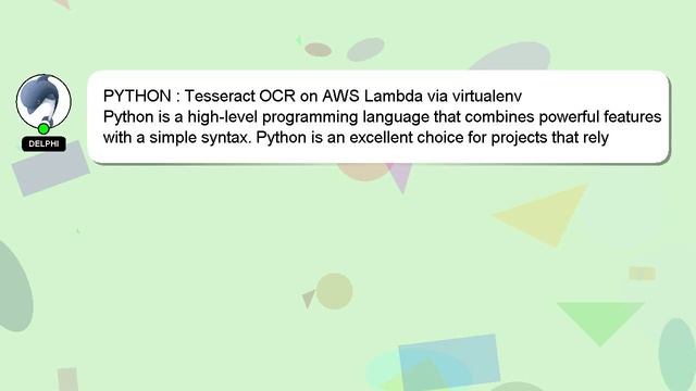 PYTHON : Tesseract OCR on AWS Lambda via virtualenv