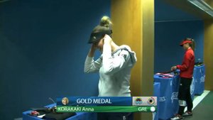 Anna Korakaki of Greece wins gold medal in the 10 metre air pistol at the ISSF World Cup
