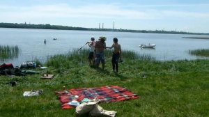 Бурлаки на Шатском водохранилище.