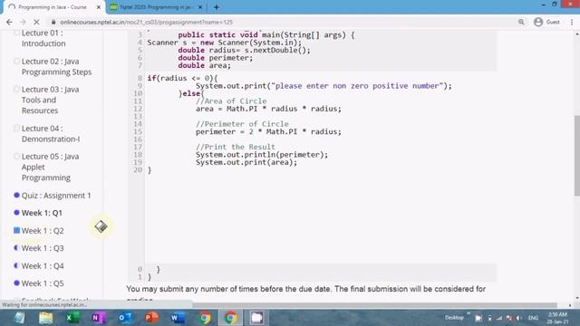 NPTEL: Programming In Java Assignment 1 Solutions |Week 1 Quiz and Programming Questions & Solution смотреть онлайн
