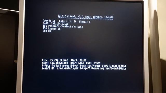FTP client for ZX Spectrum? Why not. #2 release ver 0.7. Download 60 kB/s (with help of 20 MHz CPU: смотреть онлайн