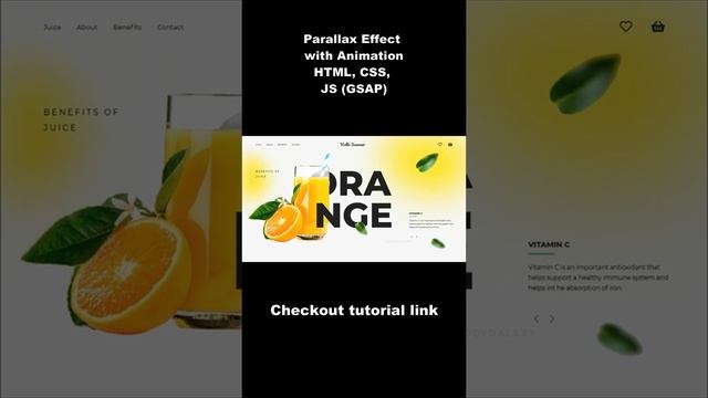 Parallax Effect with GSAP Animation | HTML, CSS #short