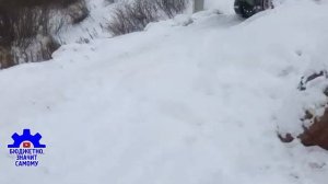 Самодельный гусеничный вездеход, испытания на рыбалке по большой наледи