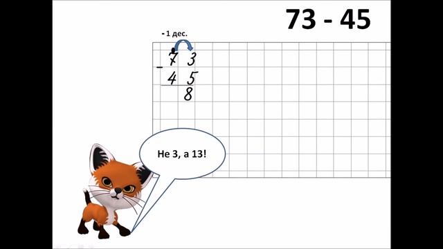 Вычитание в столбик с переходом через десяток - смотреть видео онлайн ...