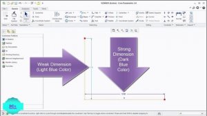 PTC Creo Training Tutorial - Sketch Part - 6 - Weak & Strong Dimensions - DC+ Tutorials