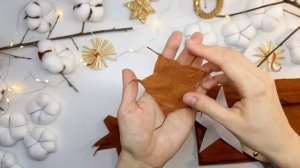 Цветы хлопка из ваты Новогодний декор своими руками Веточка хлопка