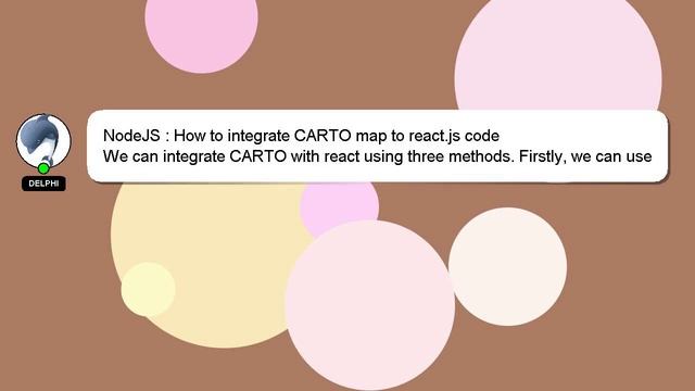 NodeJS : How to integrate CARTO map to react.js code смотреть онлайн