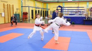 Карате сётокан. Краевые соревнования по карате ВБЕ. 12 декабря 2021. Девочки 11 лет. Кумите - 05.