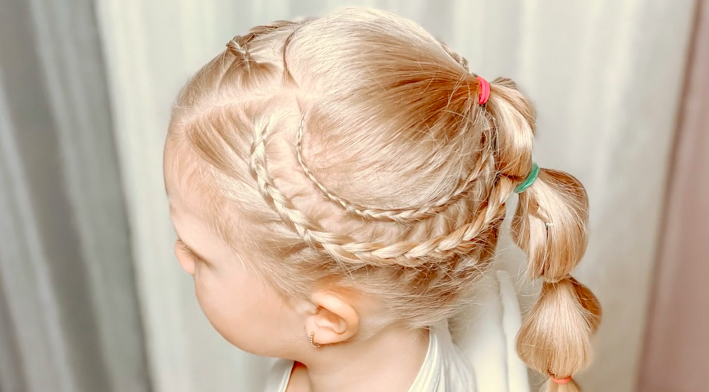Прическа с цветными резинками _ Детские прически смотреть онлайн