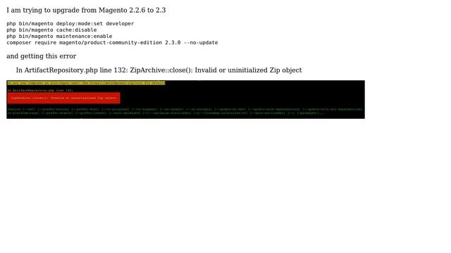 Magento: Upgrade from Magento 2.2.6 to 2.3 Invalid or uninitialized Zip object смотреть онлайн