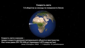 Скорость света наглядно — 7,5 оборотов вокруг Земли за секунду