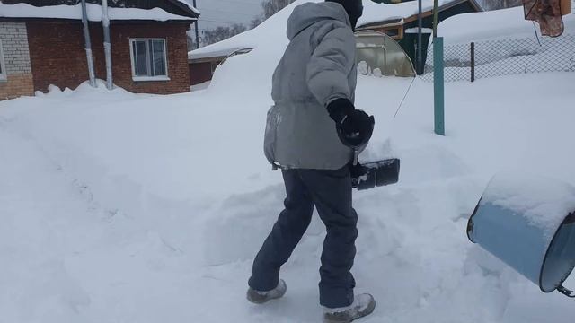 Из города в ДЕРЕВНЮ! Жизнь в деревне зимой. Чистка снега. Январская вьюга смотреть онлайн