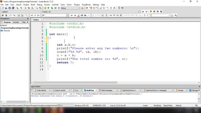 C Programming Tutorial for Beginners 7 - C Input/Output: printf() and scanf()