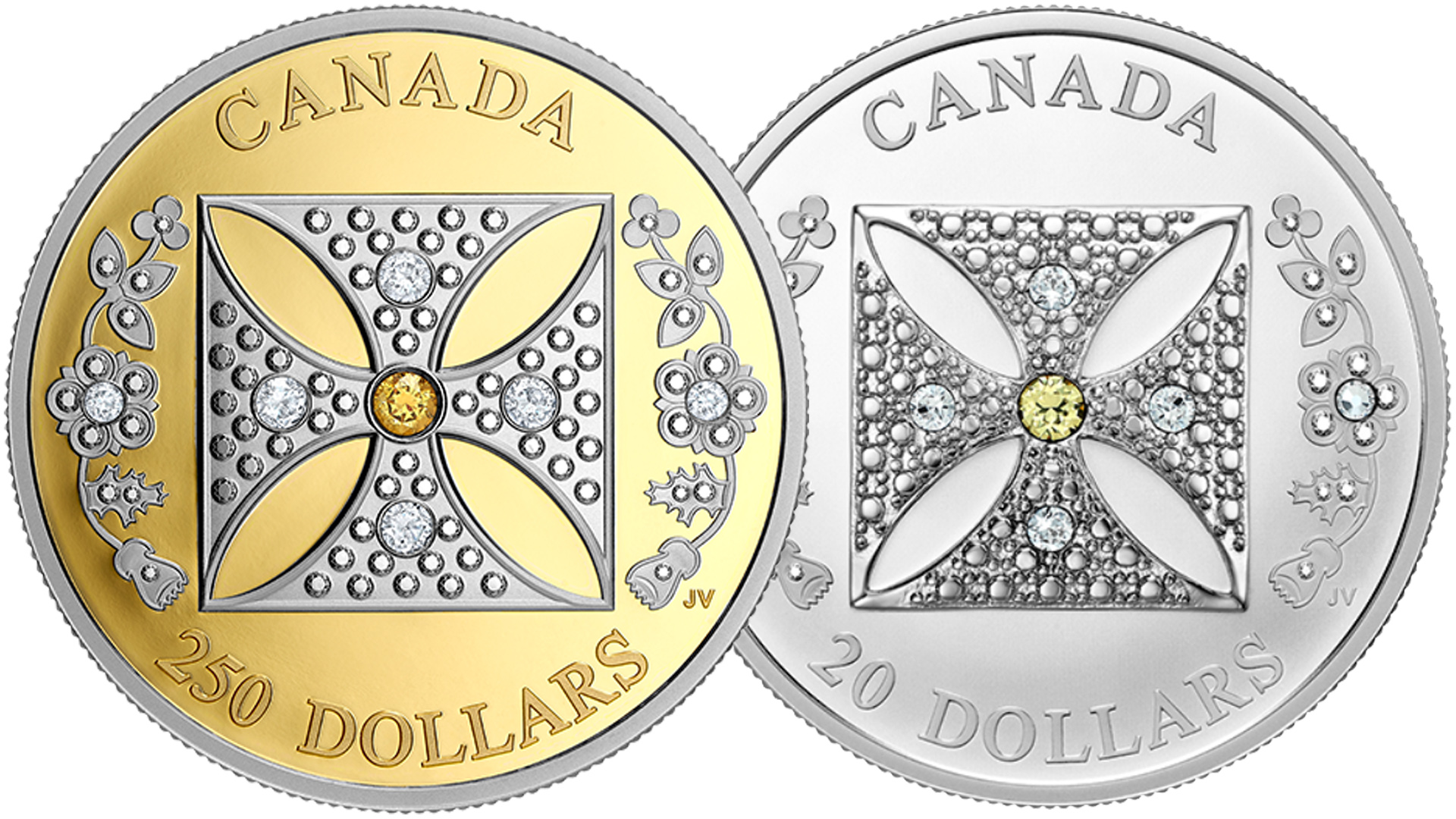 20 и 250 долларов Канады Бриллиантовая диадема Елизаветы II.