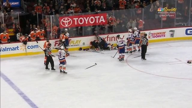 Scott Laughton vs Jordan Eberle - Philadelphia Flyers vs New York Islanders 1/4/8 смотреть онлайн