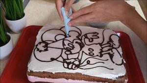 Торт для МАЛЬЧИКА.Детский ТОРТ РАСКРАСКА.Украшение торта белково заварным кремом в домашних условия