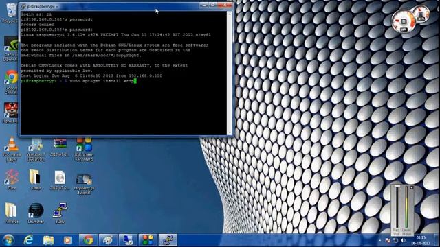 Remote connection with GUI between raspberry pi and windows 7 computer using RDP HQ смотреть онлайн