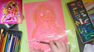 How to Draw Rapunzel from Tangled Cute and Easy.Как нарисовать Рапунцель пастелью.