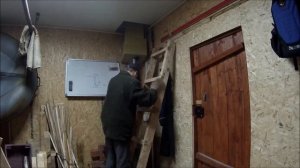 Чугунная Печь в гараж. Ч-2. Установка и испытания.Wood stove for garage test.