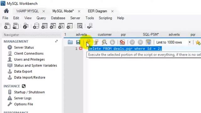 You are using safe update mode in MySQL workbench смотреть онлайн