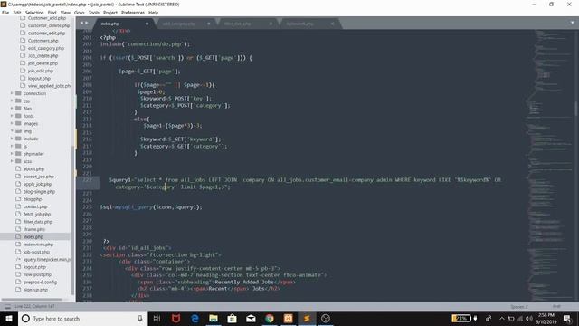 Online Job Portal Project In PHP - Php Project Tutorial (Hindi) - 26