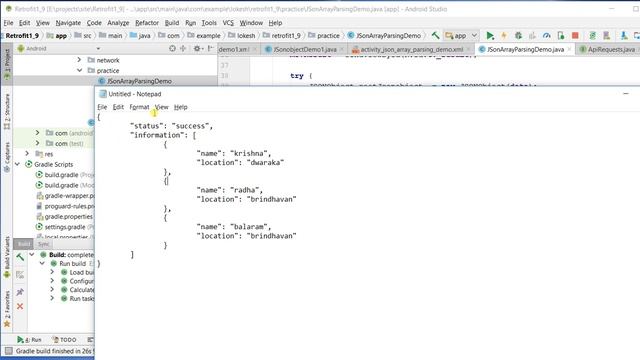 JSONArray parse