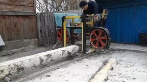 Ленточная пилорама на 440мм колёсах доработанная защитой ленточного полотна
