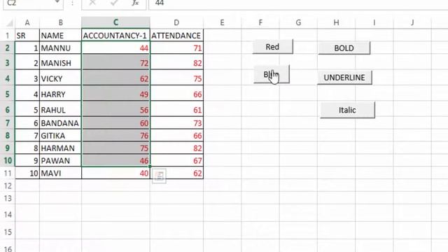 Excel VBA Font and Background Color change HINDI смотреть онлайн