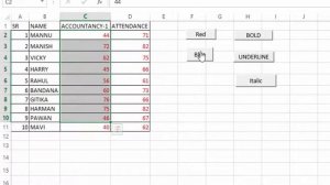 Excel VBA Font and Background Color change HINDI