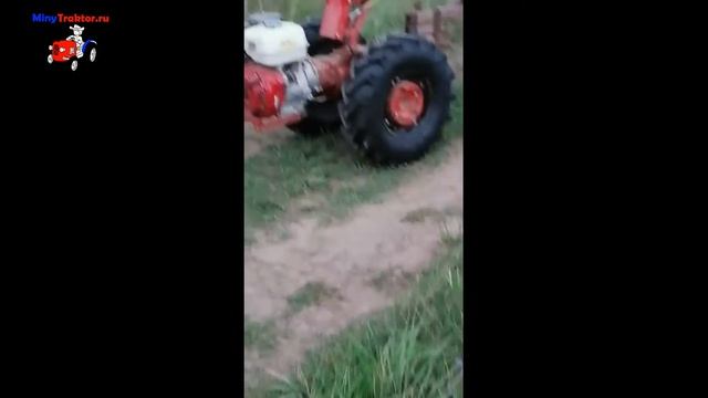 Высокие шины Ozka 7/00-12 на мотоблок МТЗ вместо штатных, MinyTraktor.ru смотреть онлайн