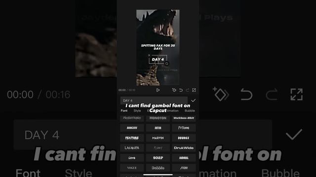 I cant find gambol font in capcut смотреть онлайн