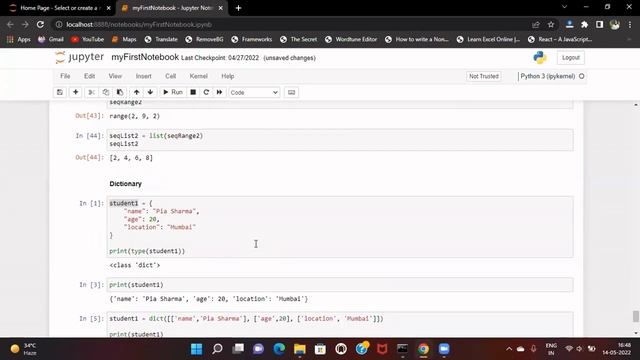 Introduction to Dictionary data type in Python - Lesson 1