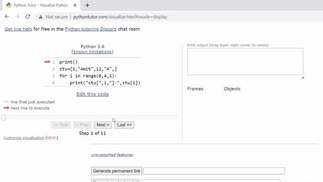 Pythontutor.com - Visualize Code Execution