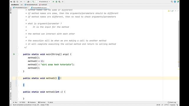 MULTIPLE METHOD CREATION AND METHODS CALLING IN JAVA