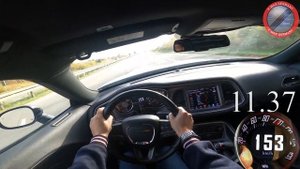 Dodge Challenger R/T V8 5.7 HEMI 381 HP Sound & Acceleration TOP Speed drive on German Autobahn