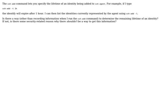 Unix & Linux: Detecting the remaining lifetime of an ssh-agent identity смотреть онлайн