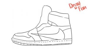 How to draw Nike Air Jordan 1 Retro High Travis Scott